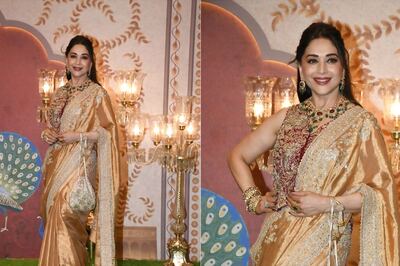 After Mesmerising With Choli Ke Peeche Dance Moves, Madhuri Dixit Dazzles in A Gold Saree