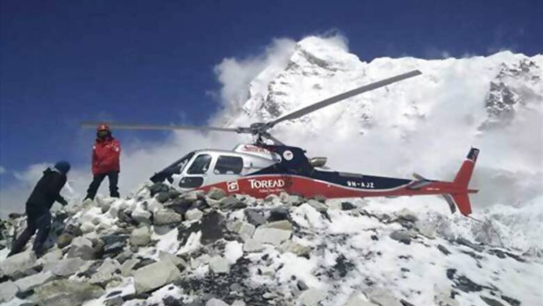 Helicopters ferry injured and heavily pregnant woman from Nepal villages near epicentre