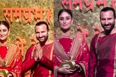 Kareena Kapoor, Saif Ali Khan Twin In Red As They Arrive For Ganpati Darshan At The Ambani Residence | Watch