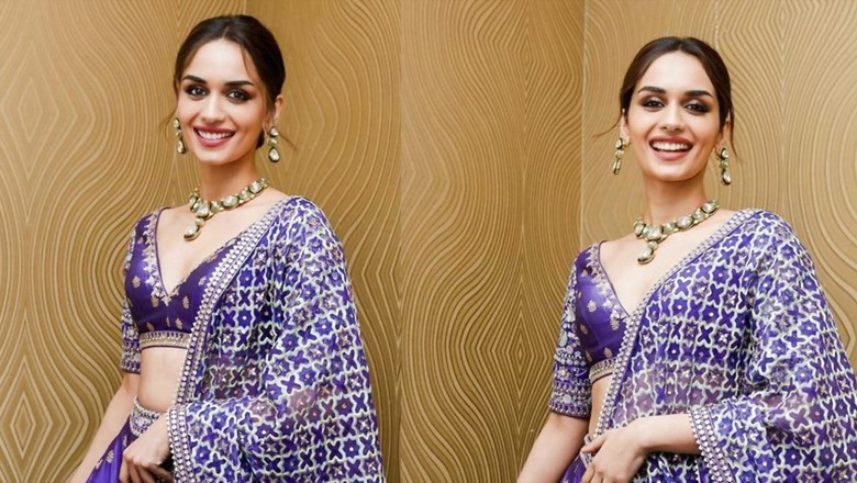Manushi Chhillar Looks Absolutely Ethereal In A Silver And Royal Blue Lehenga