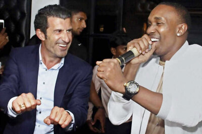 Watch: Luis Figo does the 'Champion' dance with DJ Bravo
