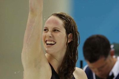 Franklin wins 200m backstroke in record time