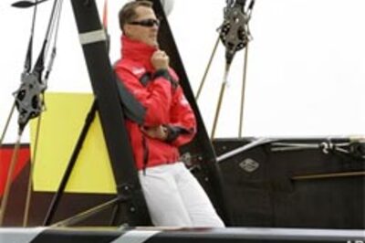 Schumi off the wheel, turns sailor