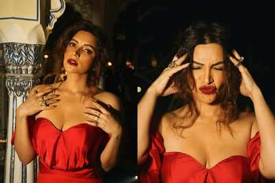 Sexy! Shama Sikander Looks Smouldering Hot In Red Dress With Low Neckline; See Hot Photos