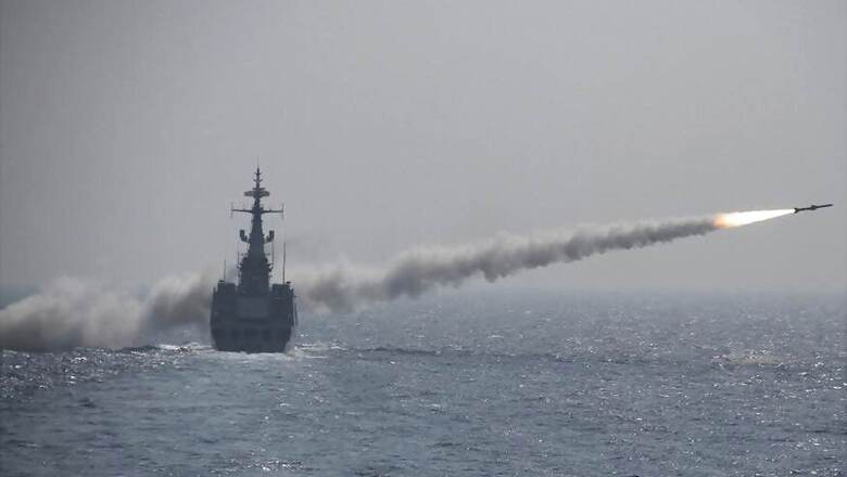 Pakistan Navy Carries out Live Missile Firing in Arabian Sea
