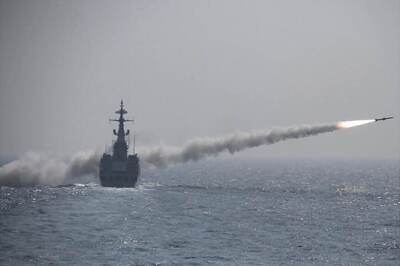 Pakistan Navy Carries out Live Missile Firing in Arabian Sea