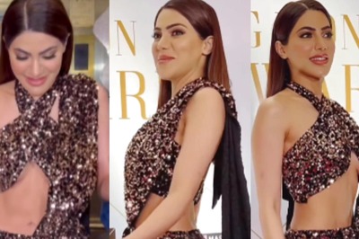 Nikki Tamboli Suffers Oops Moment in Halter Bra & Revealing Skirt on Red Carpet; Video Goes Viral