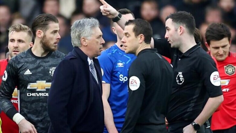 Premier League: Everton Draw Manchester United 1-1 as Carlo Ancelotti is Sent Off After VAR Rules Out Late Goal