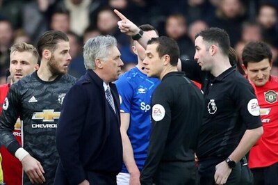 Premier League: Everton Draw Manchester United 1-1 as Carlo Ancelotti is Sent Off After VAR Rules Out Late Goal