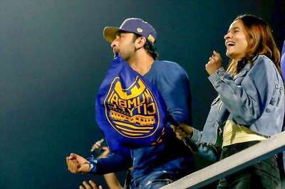 Alia Bhatt Joins Ranbir Kapoor in the Stands at Football Match