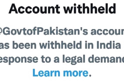 Pakistani Government's Twitter Account Withheld in India Due to 'Legal Demand'