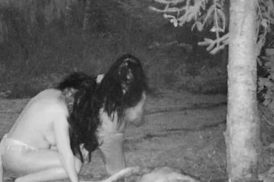 Bizarre CCTV Footage Shows Two ‘Witches’ Feeding On Deer Carcass