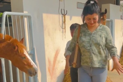 Tamil Actress Mahalakshmi Tries To Feed Horses In A Stable, And Then ...
