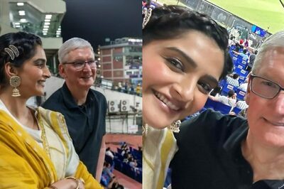 Sonam Kapoor Slips Into Sari To Watch IPL Match With Apple CEO Tim Cook And Hubby Anand Ahuja; See Pics