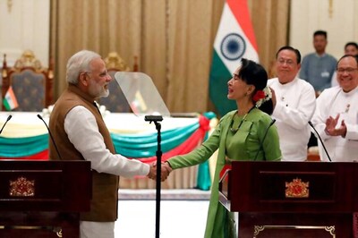 PM Modi Presents Suu Kyi Copy of Her Research Proposal