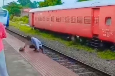 Elderly Man Narrowly Escapes Death Before Vande Bharat Swooshes By | Watch Video