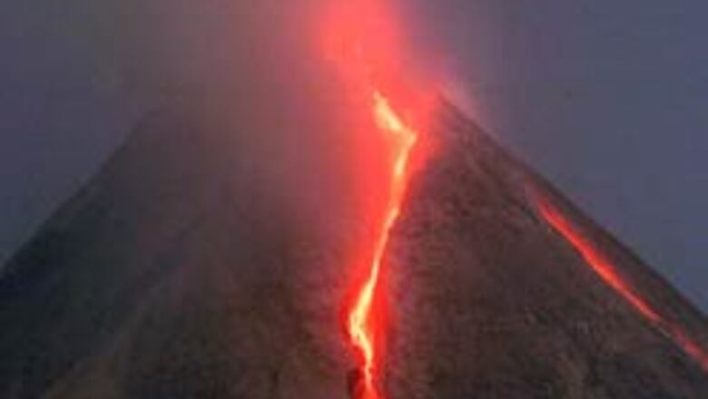 Spiritual keeper prays to calm volcano