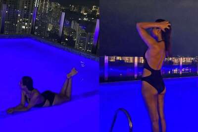 Sexy! Nia Sharma Sets Temperature Soaring As She Enjoys In a Pool In a Black Hot Cut-Out Swimsuit