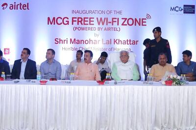 Manohar Lal Khattar, Chief Minister of Haryana Launches Free Public WiFi in Gurugram