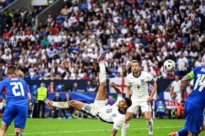 WATCH: Jude Bellingham Scores From Stunning Overhead Kick To Power England to Thrilling 2-1 Win Over Slovakia