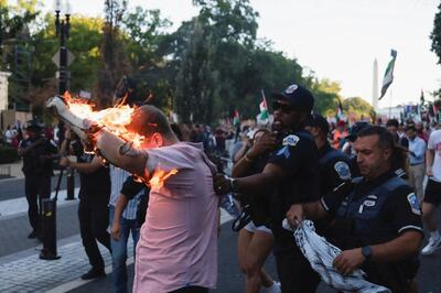 'We Spread Misinformation': Journalist Sets Himself On Fire Outside White House During Anti-Israel Protests | Video