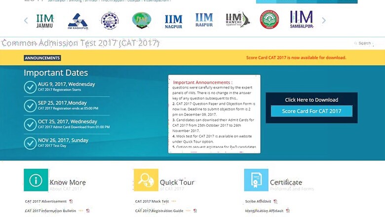 CAT 2017 Result Declared at iimcat.ac.in, Download Score Card Now!