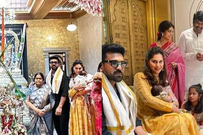 Ram Charan, Upasana Celebrate First Ganesh Chaturthi With Baby Klin Kaara, Chiranjeevi Fondly Looks On; Pics