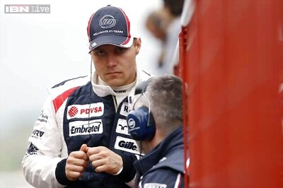 Williams driver Valtteri Bottas scores his first Formula One points