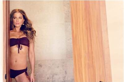 Kate Beckinsale's Deep Purple Flaunt in Lingerie