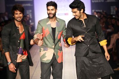LFW: Shahid, Arjun walk the ramp for Kunal Rawal