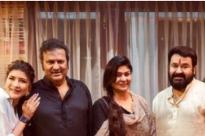 Mohanlal Enjoys Dinner Time with Lakshmi Manchu and Mohan Babu, See Pic