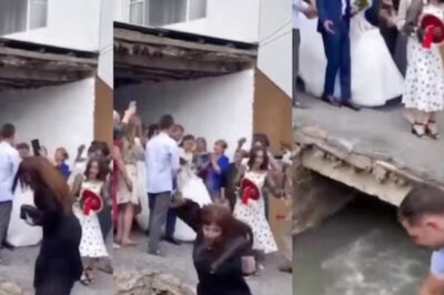 Watch: Woman, Clicking Pictures Of Bride And Groom At Wedding, Slips And Falls Into Drain