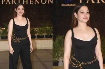 Tamannaah Bhatia Looks Smoking Hot in Black at Kanika Dhillon's Party, Blows Kiss at Paparazzi; Watch
