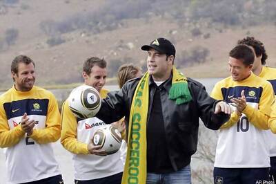 Travolta visits Australia's World Cup team