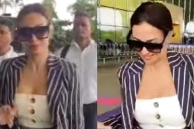 Malaika Arora Shells Out Fashion Goals In Striped Pantsuit, Bralette; Fans Love Her Airport Look
