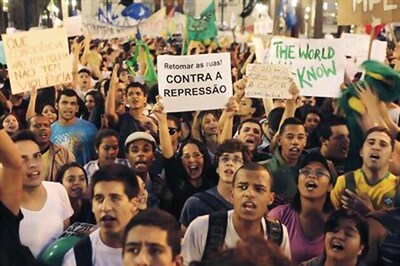 Brazilian President salutes protests as more and more people take to the streets
