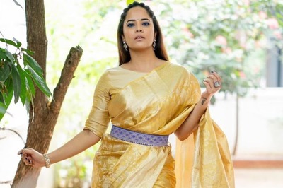 Anasuya Bharadwaj Slays Traditional Look In Mustard Yellow Silk Saree