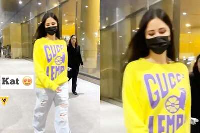 Katrina Kaif Rocks In a Yellow Sweatshirt With Ripped Jeans, Netizens Call Her 'Prettiest'; Watch