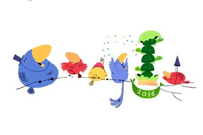 Google hatches a baby croc, a duck and 5 turtles in its New Year 2016 doodles