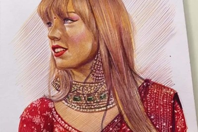 Taylor Swift Fan Sketches Her Portrait In Indian Saree, Internet Reacts