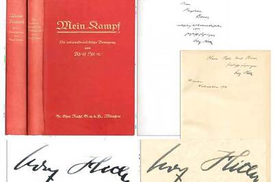 'Mein Kampf' signed by Hitler up for auction in Los Angeles