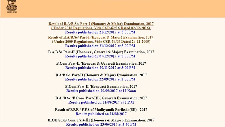 Calcutta University BA, BSc Part 1 Honors/ Major 2017 Exam Results Declared at wbresults.nic.in, Check Now