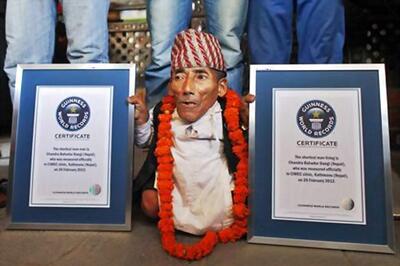 Nepalese man, 72, declared shortest person ever