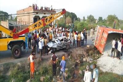 Overloaded Truck Topples On Car; Army Jawan, Wife And Son Die