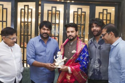 Union Minister Anurag Thakur Meets Chiranjeevi And Nagarjuna In Hyderabad