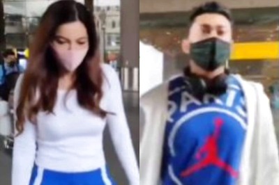 Gauahar Khan and Zaid Darbar Snapped at Mumbai Airport as They Head Off to Undisclosed Location