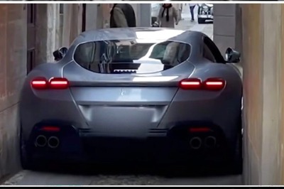 Ferrari Roma Supercar Gets Horribly Stuck in a Narrow Italian Street: Watch Video