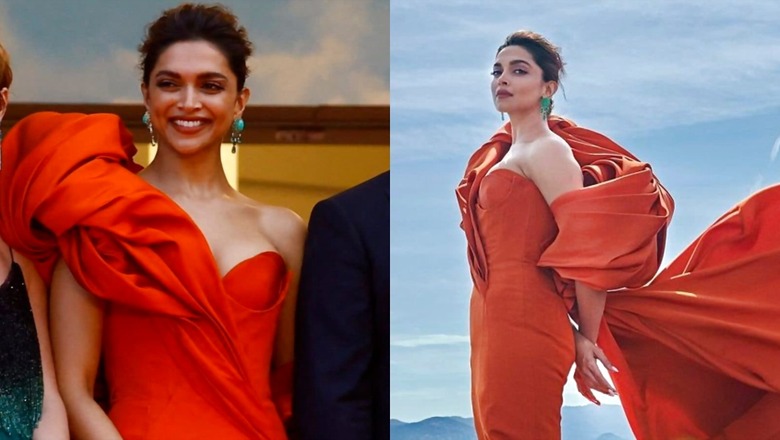 Deepika Padukone Has Major Oops Moment on Cannes Red Carpet As She Walks in Giant Orange Gown; Watch