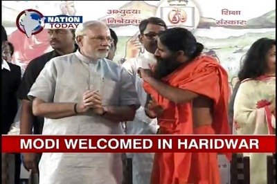 Ramdev praises Modi, shares stage with him in Haridwar