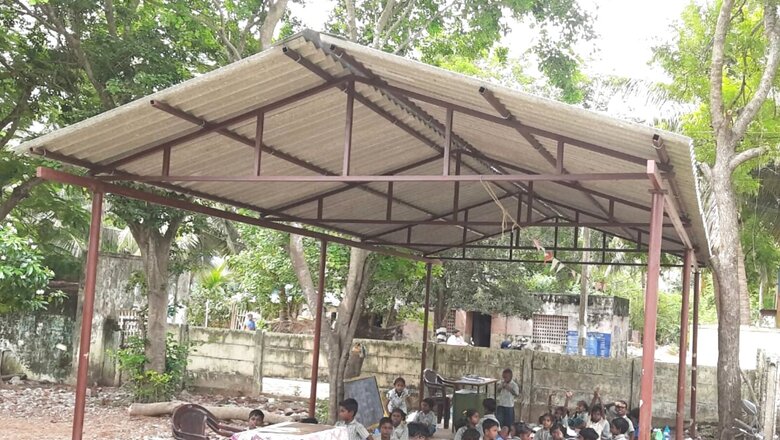 Govt School Teachers Spend Rs 1 Lakh on Temporary Tin Shed as School Building Poses Threat